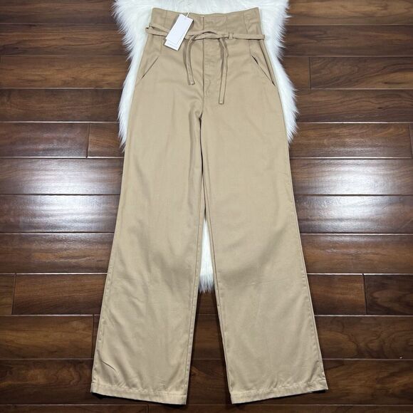 Boyish Free People Size 28 Crowd Tan The Jones High Rise Wide‎ Leg Trouser Pants - Picture 1 of 10